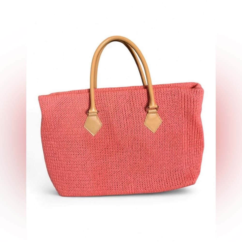 Sigrid Olsen Pink Woven Knit Tote Bag - Excellent Condition